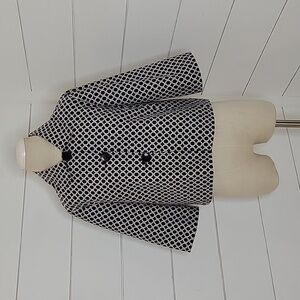 60s Retro Style NOTATIONS medium black with white circles jacket
